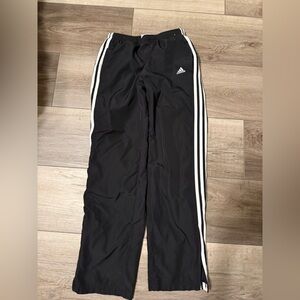 Adidas Women's Black Track Pants with White Stripes
